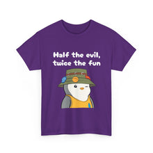 Load image into Gallery viewer, Half the Evil - Pudgy Penguins - Unisex Heavy Cotton T-Shirt