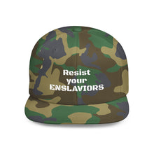 Load image into Gallery viewer, ENSLAVIORS - Stylish Resistance Flat Bill Snapback Hat, Trendy Cap for Activists, Streetwear for Everyday Wear, Gift for Protesters, Statement Accessory