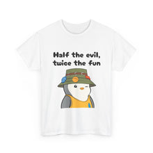 Load image into Gallery viewer, Half the Evil - Pudgy Penguins - Unisex Heavy Cotton T-Shirt