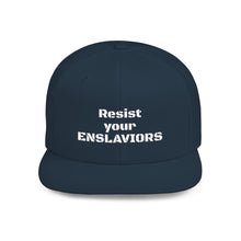 Load image into Gallery viewer, ENSLAVIORS - Stylish Resistance Flat Bill Snapback Hat, Trendy Cap for Activists, Streetwear for Everyday Wear, Gift for Protesters, Statement Accessory