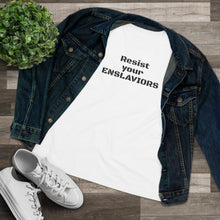 Load image into Gallery viewer, ENSLAVIORS - Women's Cotton Tee, Protest Shirt, Resistance Apparel, Social Justice Top, Feminist Statement T-Shirt