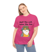 Load image into Gallery viewer, Half the Evil - Pudgy Penguins - Unisex Heavy Cotton T-Shirt