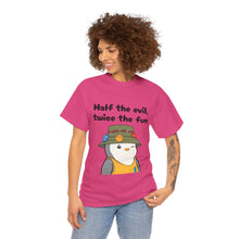 Load image into Gallery viewer, Half the Evil - Pudgy Penguins - Unisex Heavy Cotton T-Shirt