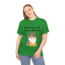 Load image into Gallery viewer, Half the Evil - Pudgy Penguins - Unisex Heavy Cotton T-Shirt