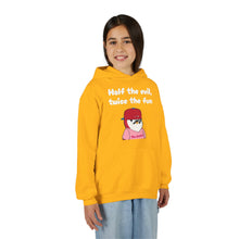 Load image into Gallery viewer, Half the Evil - Pudgy Penguins - Youth Heavy Blend Hooded Sweatshirt