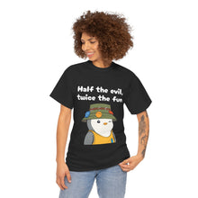 Load image into Gallery viewer, Half the Evil - Pudgy Penguins - Unisex Heavy Cotton T-Shirt