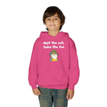 Load image into Gallery viewer, Half the Evil - Pudgy Penguins - Youth Heavy Blend Hooded Sweatshirt