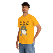 Load image into Gallery viewer, Half the Evil - Pudgy Penguins - Unisex Heavy Cotton T-Shirt