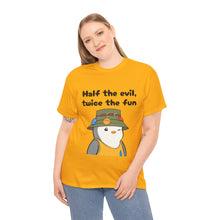Load image into Gallery viewer, Half the Evil - Pudgy Penguins - Unisex Heavy Cotton T-Shirt