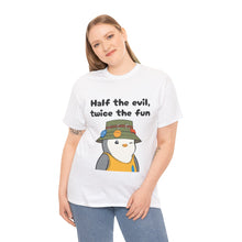Load image into Gallery viewer, Half the Evil - Pudgy Penguins - Unisex Heavy Cotton T-Shirt
