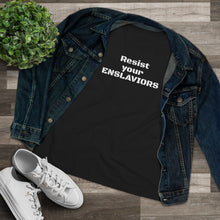 Load image into Gallery viewer, ENSLAVIORS - Women's Cotton Tee, Protest Shirt, Resistance Apparel, Social Justice Top, Feminist Statement T-Shirt