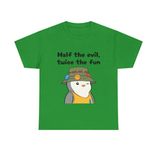 Load image into Gallery viewer, Half the Evil - Pudgy Penguins - Unisex Heavy Cotton T-Shirt