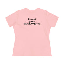 Load image into Gallery viewer, ENSLAVIORS - Women's Cotton Tee, Protest Shirt, Resistance Apparel, Social Justice Top, Feminist Statement T-Shirt