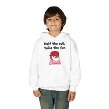 Load image into Gallery viewer, Half the Evil - Pudgy Penguins - Youth Heavy Blend Hooded Sweatshirt