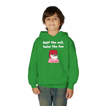 Load image into Gallery viewer, Half the Evil - Pudgy Penguins - Youth Heavy Blend Hooded Sweatshirt