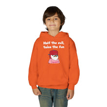 Load image into Gallery viewer, Half the Evil - Pudgy Penguins - Youth Heavy Blend Hooded Sweatshirt
