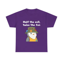 Load image into Gallery viewer, Half the Evil - Pudgy Penguins - Unisex Heavy Cotton T-Shirt
