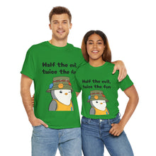 Load image into Gallery viewer, Half the Evil - Pudgy Penguins - Unisex Heavy Cotton T-Shirt
