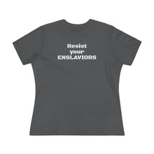 Load image into Gallery viewer, ENSLAVIORS - Women's Cotton Tee, Protest Shirt, Resistance Apparel, Social Justice Top, Feminist Statement T-Shirt
