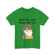 Load image into Gallery viewer, Half the Evil - Pudgy Penguins - Unisex Heavy Cotton T-Shirt
