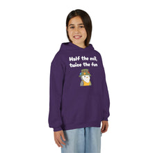 Load image into Gallery viewer, Half the Evil - Pudgy Penguins - Youth Heavy Blend Hooded Sweatshirt
