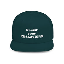 Load image into Gallery viewer, ENSLAVIORS - Stylish Resistance Flat Bill Snapback Hat, Trendy Cap for Activists, Streetwear for Everyday Wear, Gift for Protesters, Statement Accessory
