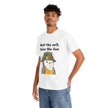 Load image into Gallery viewer, Half the Evil - Pudgy Penguins - Unisex Heavy Cotton T-Shirt
