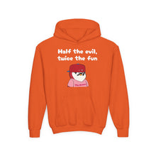Load image into Gallery viewer, Half the Evil - Pudgy Penguins - Youth Heavy Blend Hooded Sweatshirt
