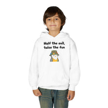 Load image into Gallery viewer, Half the Evil - Pudgy Penguins - Youth Heavy Blend Hooded Sweatshirt

