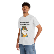 Load image into Gallery viewer, Half the Evil - Pudgy Penguins - Unisex Heavy Cotton T-Shirt
