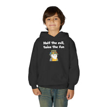 Load image into Gallery viewer, Half the Evil - Pudgy Penguins - Youth Heavy Blend Hooded Sweatshirt
