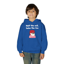 Load image into Gallery viewer, Half the Evil - Pudgy Penguins - Youth Heavy Blend Hooded Sweatshirt
