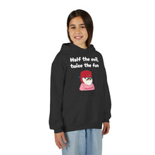 Load image into Gallery viewer, Half the Evil - Pudgy Penguins - Youth Heavy Blend Hooded Sweatshirt
