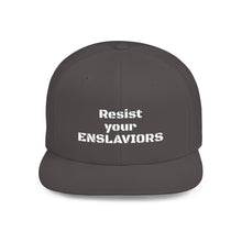 Load image into Gallery viewer, ENSLAVIORS - Stylish Resistance Flat Bill Snapback Hat, Trendy Cap for Activists, Streetwear for Everyday Wear, Gift for Protesters, Statement Accessory
