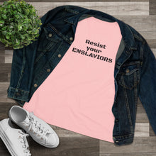 Load image into Gallery viewer, ENSLAVIORS - Women's Cotton Tee, Protest Shirt, Resistance Apparel, Social Justice Top, Feminist Statement T-Shirt
