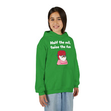 Load image into Gallery viewer, Half the Evil - Pudgy Penguins - Youth Heavy Blend Hooded Sweatshirt
