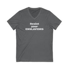 Load image into Gallery viewer, ENSLAVIORS - Statement Shirt for Activists, Casual Wear, Gifts for Protesters, Comfort Tee, Everyday [...]
