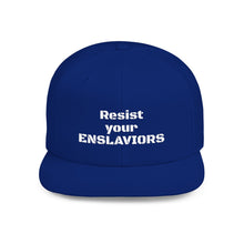 Load image into Gallery viewer, ENSLAVIORS - Stylish Resistance Flat Bill Snapback Hat, Trendy Cap for Activists, Streetwear for Everyday Wear, Gift for Protesters, Statement Accessory
