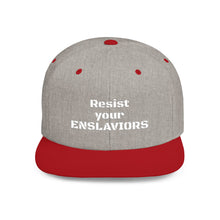 Load image into Gallery viewer, ENSLAVIORS - Stylish Resistance Flat Bill Snapback Hat, Trendy Cap for Activists, Streetwear for Everyday Wear, Gift for Protesters, Statement Accessory
