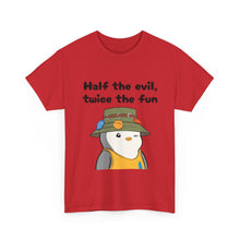 Load image into Gallery viewer, Half the Evil - Pudgy Penguins - Unisex Heavy Cotton T-Shirt
