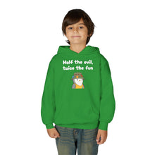 Load image into Gallery viewer, Half the Evil - Pudgy Penguins - Youth Heavy Blend Hooded Sweatshirt
