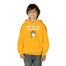Load image into Gallery viewer, Half the Evil - Pudgy Penguins - Youth Heavy Blend Hooded Sweatshirt
