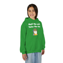 Load image into Gallery viewer, Half the Evil - Pudgy Penguins - Youth Heavy Blend Hooded Sweatshirt
