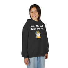 Load image into Gallery viewer, Half the Evil - Pudgy Penguins - Youth Heavy Blend Hooded Sweatshirt
