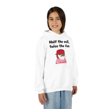 Load image into Gallery viewer, Half the Evil - Pudgy Penguins - Youth Heavy Blend Hooded Sweatshirt
