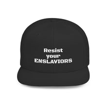 Load image into Gallery viewer, ENSLAVIORS - Stylish Resistance Flat Bill Snapback Hat, Trendy Cap for Activists, Streetwear for Everyday Wear, Gift for Protesters, Statement Accessory
