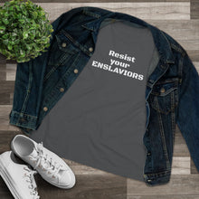 Load image into Gallery viewer, ENSLAVIORS - Women's Cotton Tee, Protest Shirt, Resistance Apparel, Social Justice Top, Feminist Statement T-Shirt
