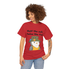 Load image into Gallery viewer, Half the Evil - Pudgy Penguins - Unisex Heavy Cotton T-Shirt
