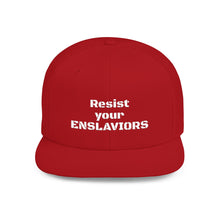 Load image into Gallery viewer, ENSLAVIORS - Stylish Resistance Flat Bill Snapback Hat, Trendy Cap for Activists, Streetwear for Everyday Wear, Gift for Protesters, Statement Accessory

