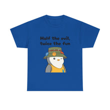 Load image into Gallery viewer, Half the Evil - Pudgy Penguins - Unisex Heavy Cotton T-Shirt
